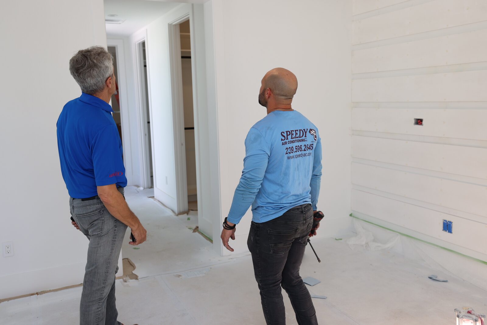 Walking the job with our Lennox rep before the install